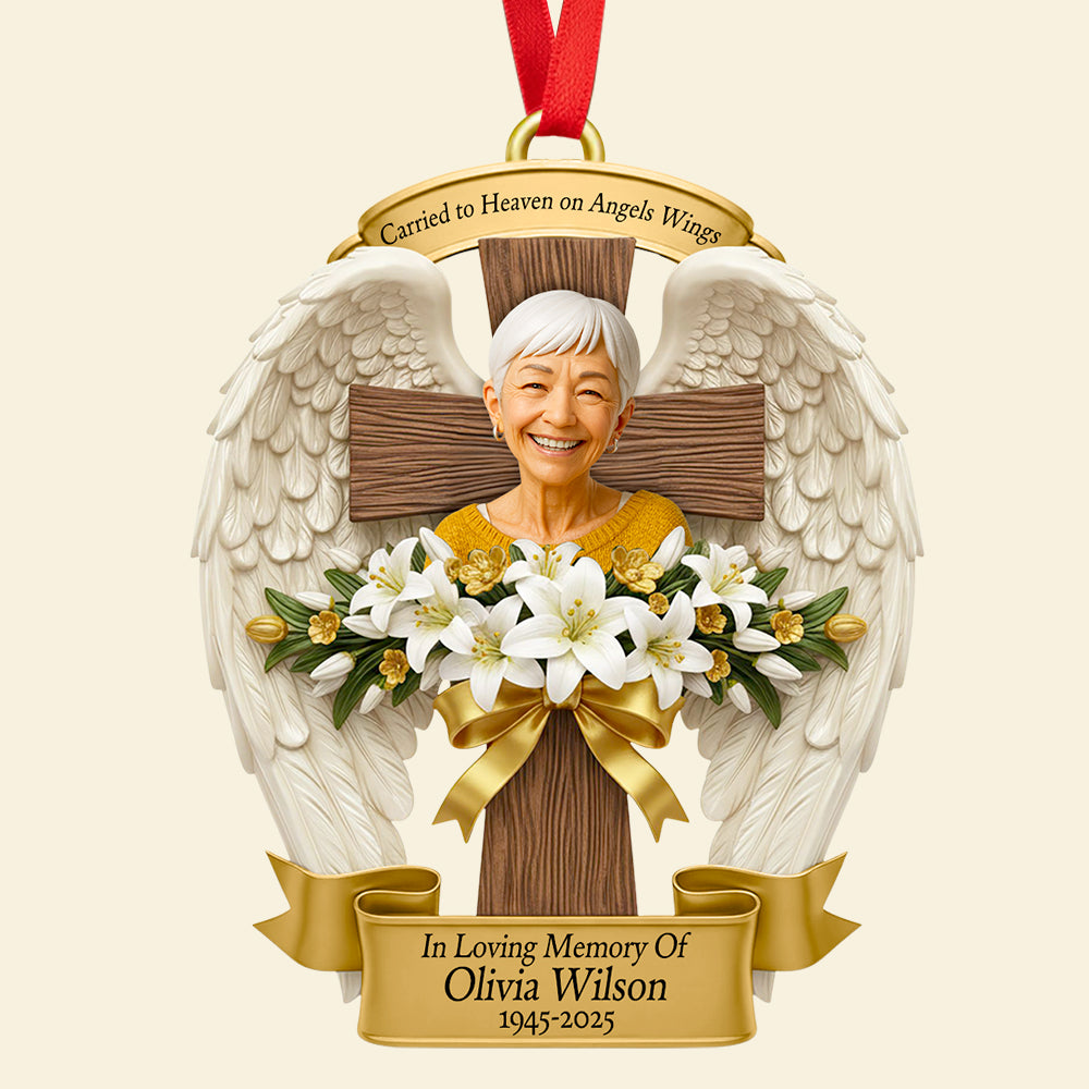 Angel Wings Christmas Ornament Custom Photo Gifts For Heaven 03HUDT120925-Homacus