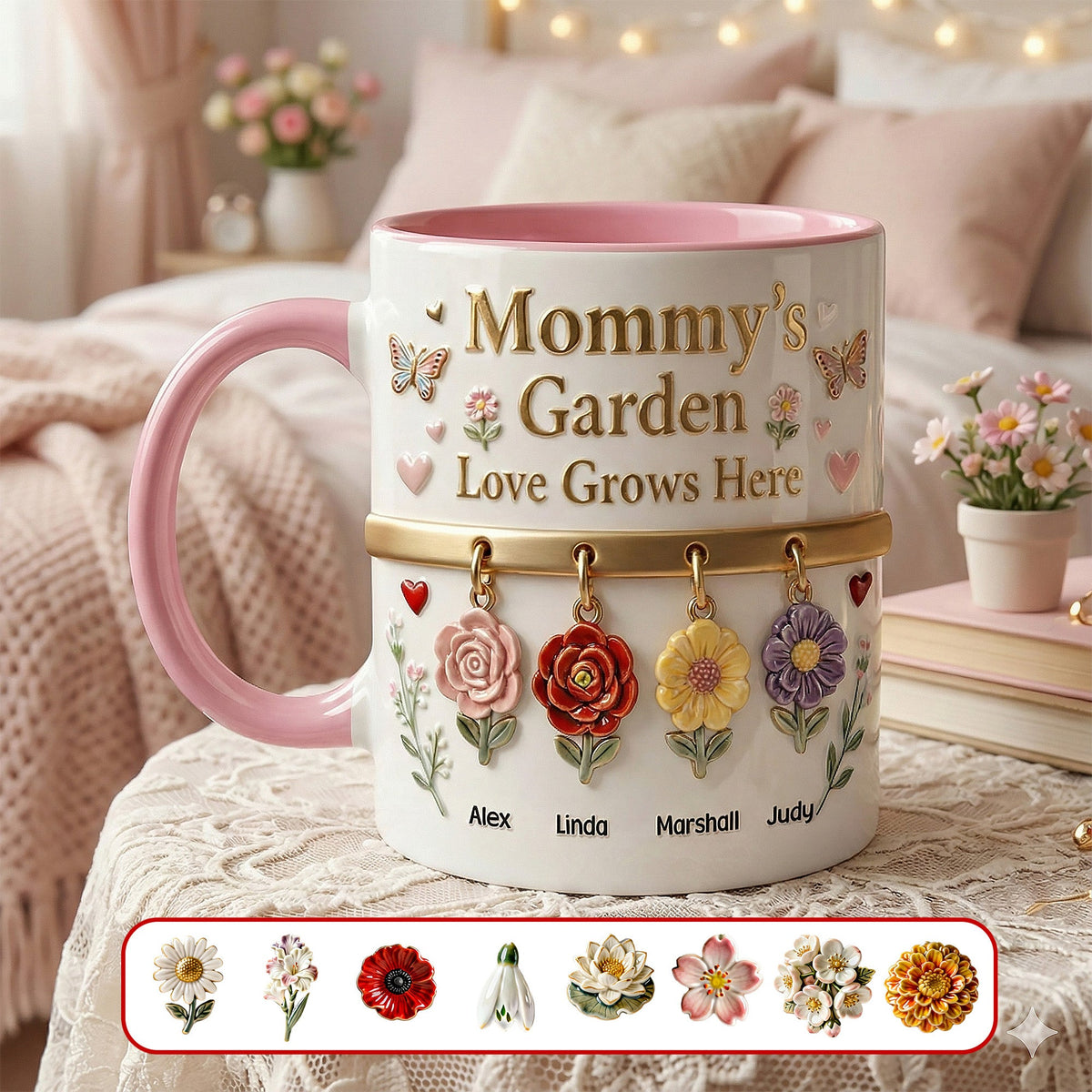 Mom's Floral Garden Coffee Accent Mug - Personalized Gifts For Mom 031NAMG271225-Homacus