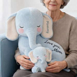 Snuggle Elephant Mom Custom Shape Pillow - Personalized Gifts For Mom 04qhlu240226-Homacus