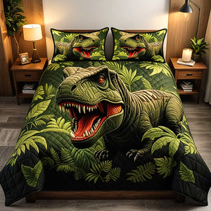 Personalized Gifts For Dinosaur Lover Quilt Bed Set, Majestic T-Rex 01qhqn200125-Homacus