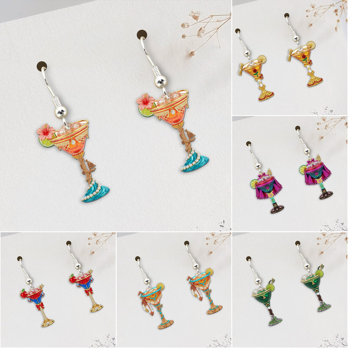 Funky Cocktail Earrings - Personalized Gifts For Cartoon Lovers 03OHLU300625-Homacus