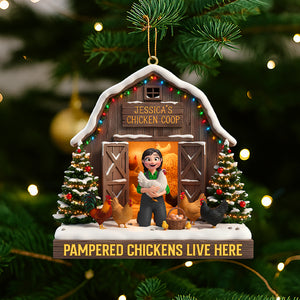 Personalized Gifts For Farmers Christmas Chicken Coop Ornament 04natn190925-Homacus