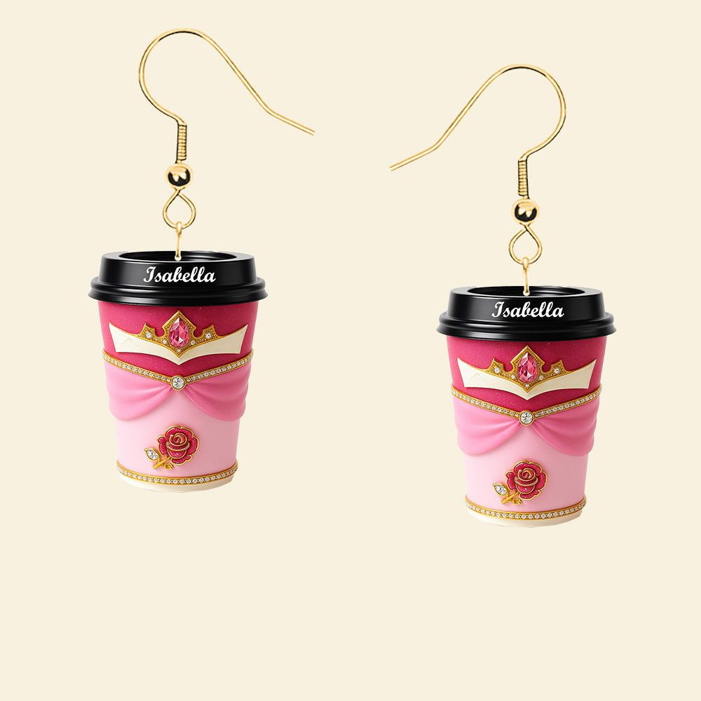 Coffee Princess Earrings - Personalized Gifts For Her 03pgmg150725-Homacus