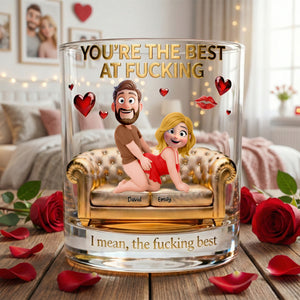 Naughty Couple Round Glass - Personalized Gifts For Couple Drinking Glass 02NAQN240126-Homacus