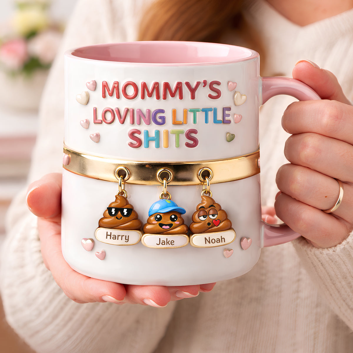 Mom’s Funny Little Squad Accent Mug - Personalized Mother's Day Gifts 04HUDT090426-Homacus