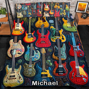 Personalized Gifts For Guitar Lovers Quilt Bedding Set Special Line Acoustic Vibe 08QNQN301224-Homacus