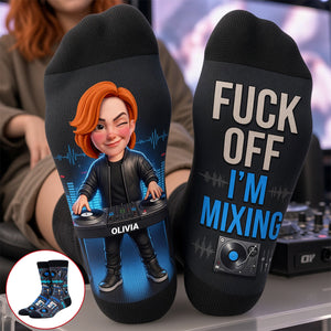 DJ Mixing Beats Middle Tube Socks - Personalized Gift For Music Lovers 03NATA230926