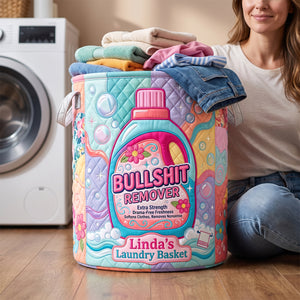 Funny Bottle Quilted Laundry Basket - Personalized Gifts 02hudh110726-Homacus