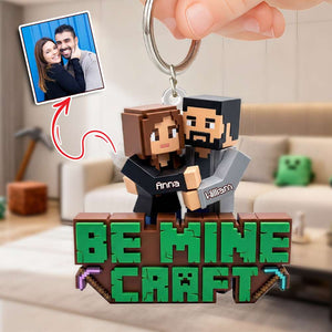 Custom Photo Be Mine Keychain - Personalized Gifts For Couple Keychain 06HULU230126-Homacus