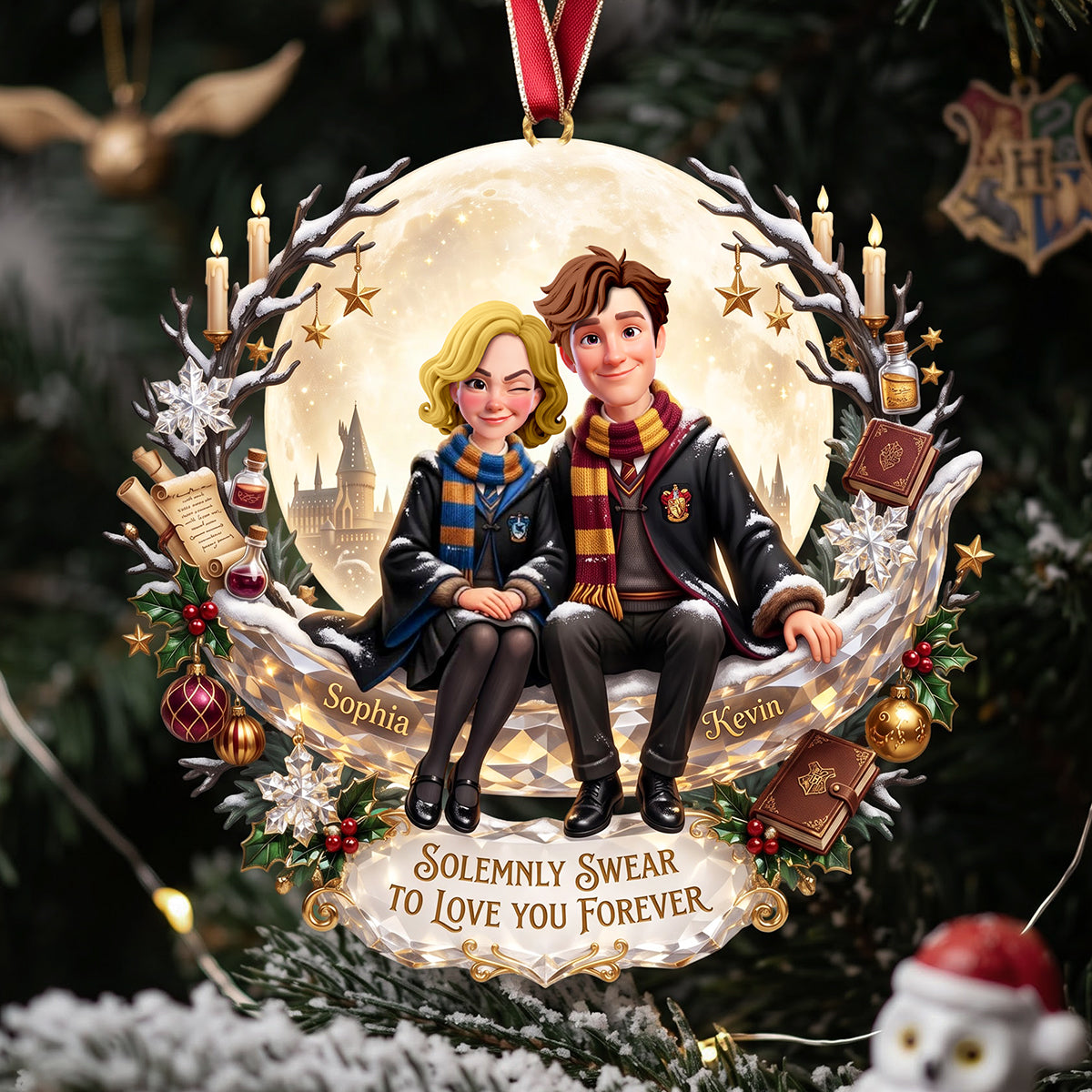 Forever Love Acrylic Ornament - Personalized Christmas Gifts For Couples 01tota051026