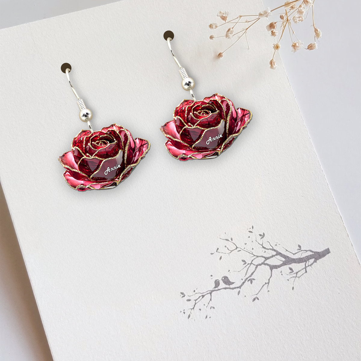 Birth Month Flowers Earrings - Personalized Gift For Flower Lovers 04TGLU130625-Homacus