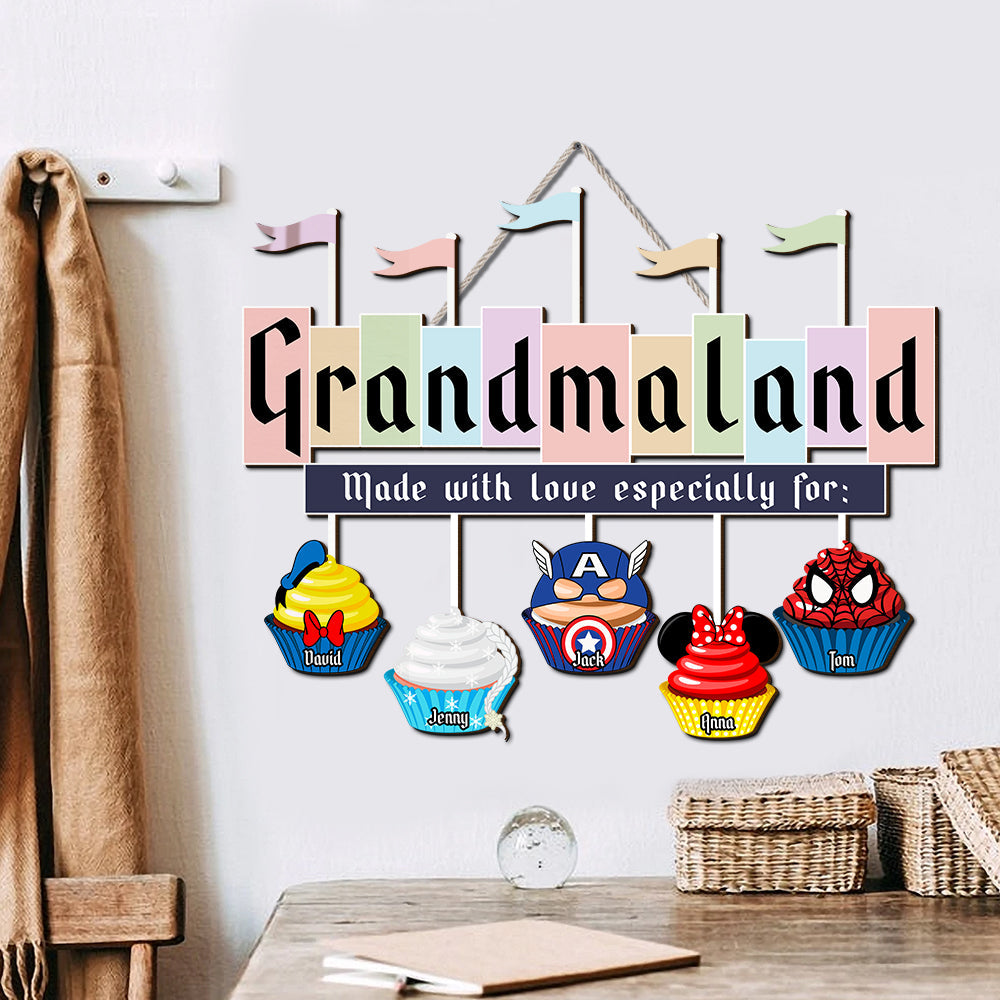 Personalized Decor Gifts For Grandma's Kitchen Wood Sign Made With Love 02qhtn060224qnpa Mother's Day Gifts-Homacus