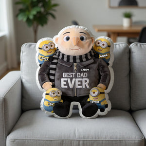 Playful Yellow Dad Shaped Pillow - Personalized Gifts For Dads 03PGTN240426-Homacus