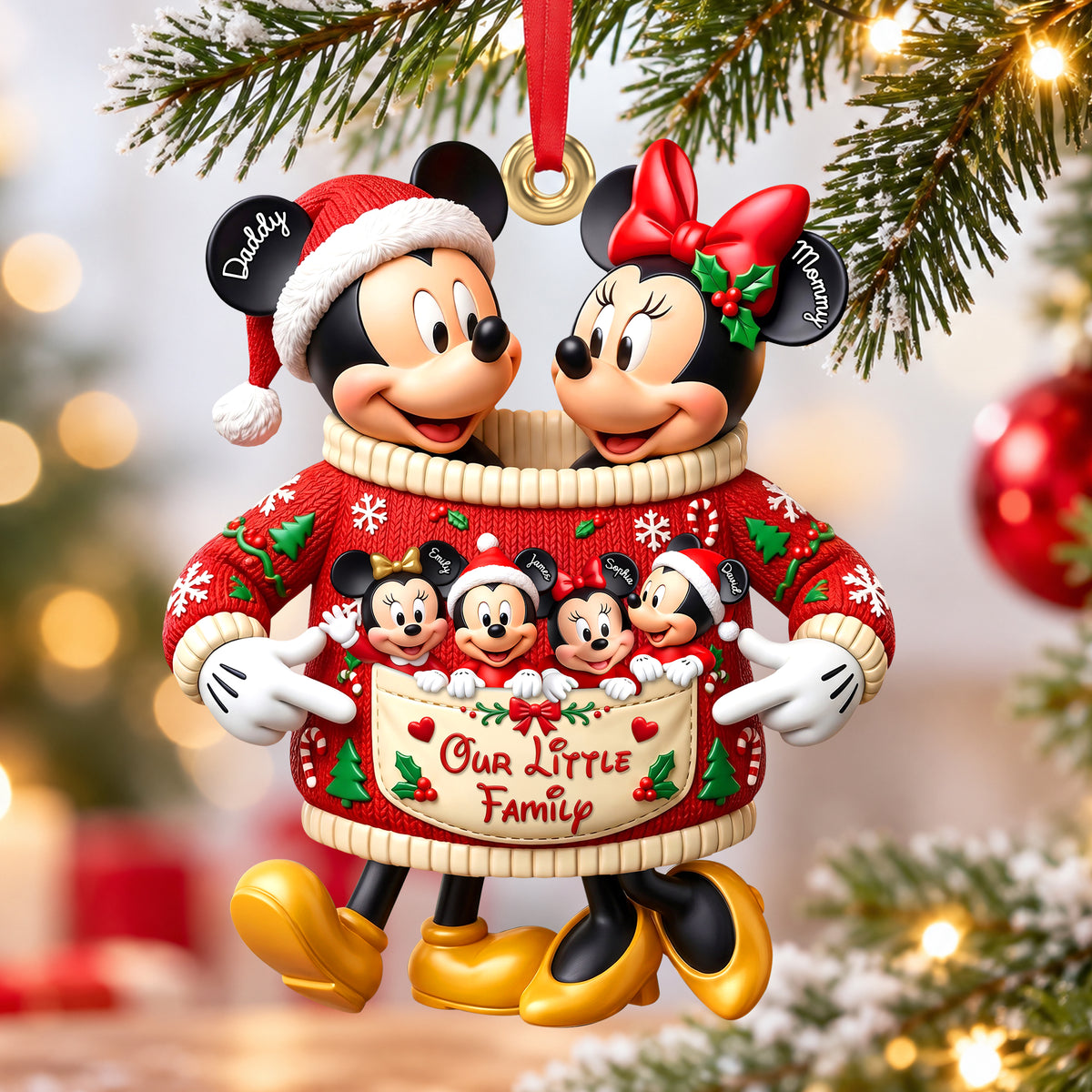 Our Little Family Merry Xmas Acrylic Ornament - Personalized Christmas Gifts For Family 05paqn180926