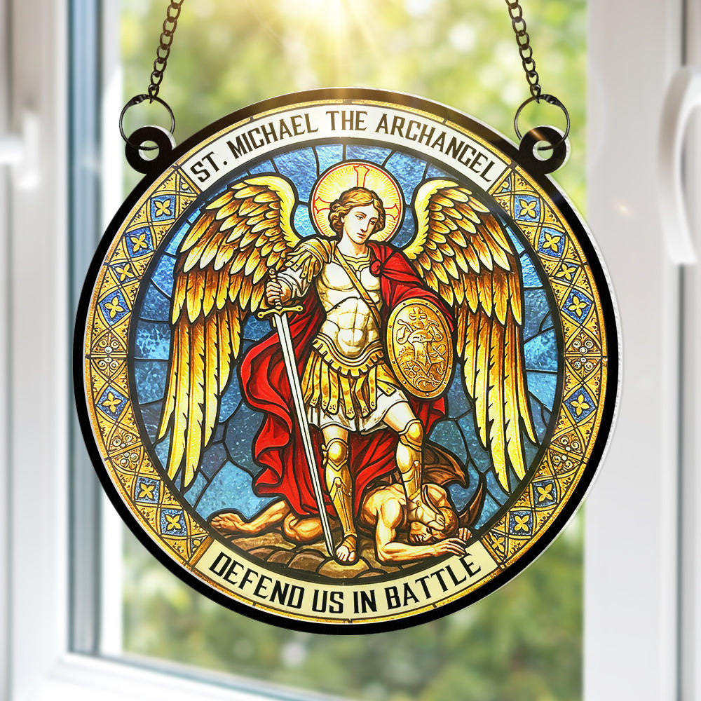 St. Michael The Archangel Suncatcher Ornament - Personalized Gifts for Catholic 02huqn290525-Homacus