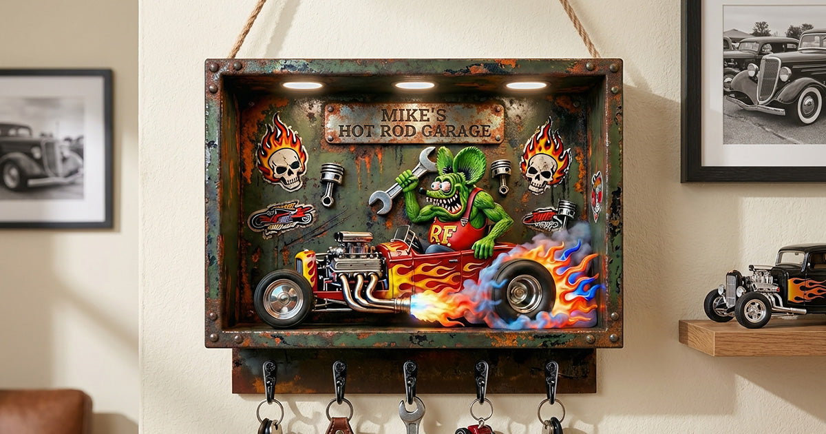 Hot Rod Acrylic Key Hanger - Personalized Gifts For Hot Rod Lovers 03tgmg260126-Homacus