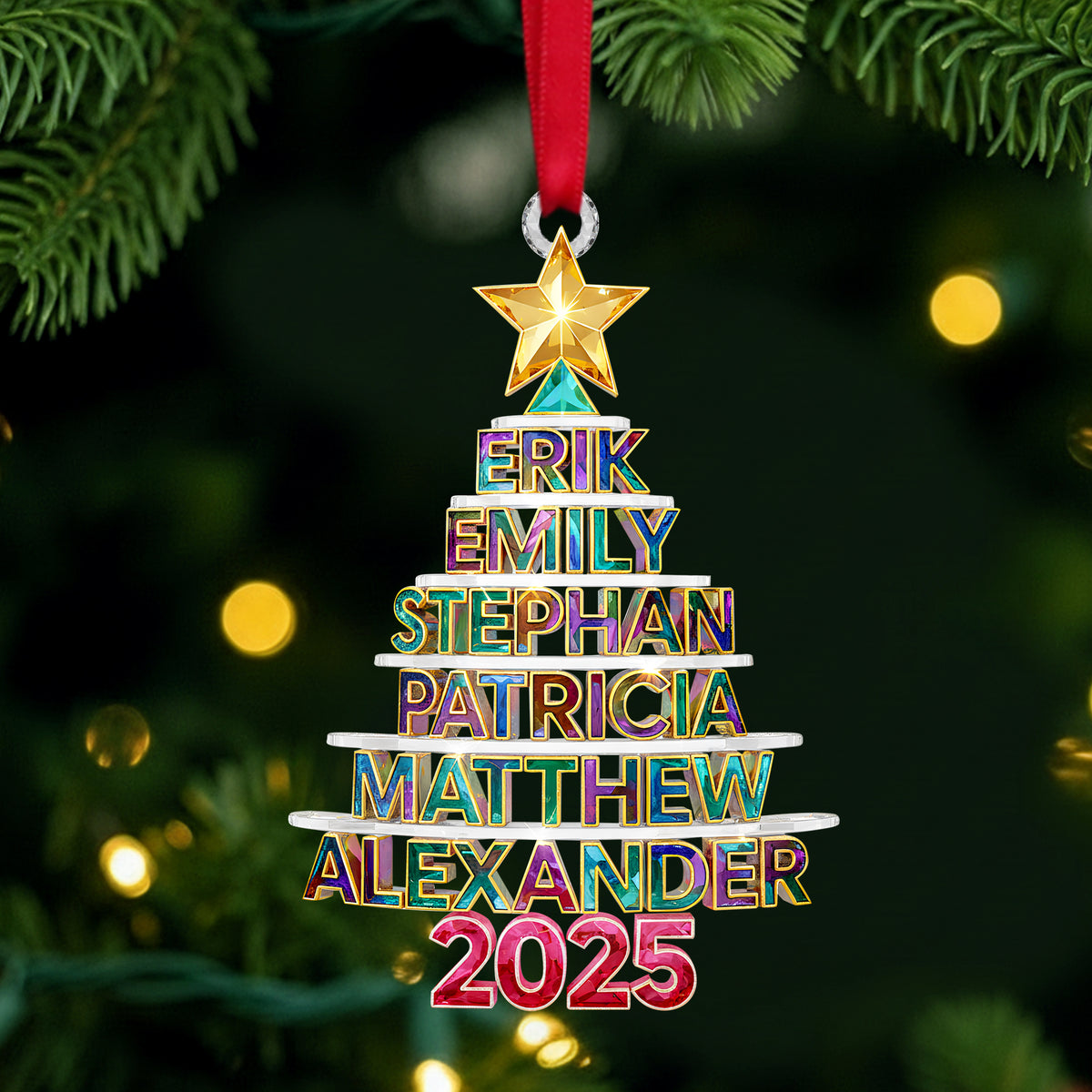 Christmas Tree Family Name Ornament Personalized Gifts For Family 03NALU161025-Homacus