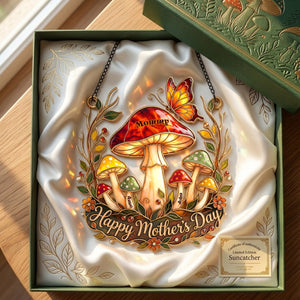 Whimsical Mushroom Mom Suncatcher - Personalized Gift For Moms 04PALU140426-Homacus