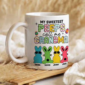 Personalized Gifts For Grandma Coffee Mug My Sweetest Peeps Call Me Grandma Easter Day Gifts-Homacus