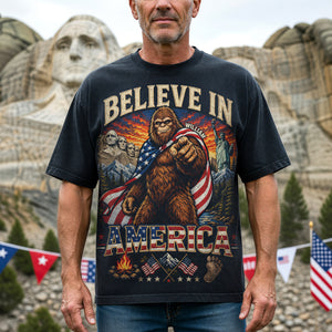 Believe In America Washed T-shirt - Personalized Gifts For Patriots 032paqn040626