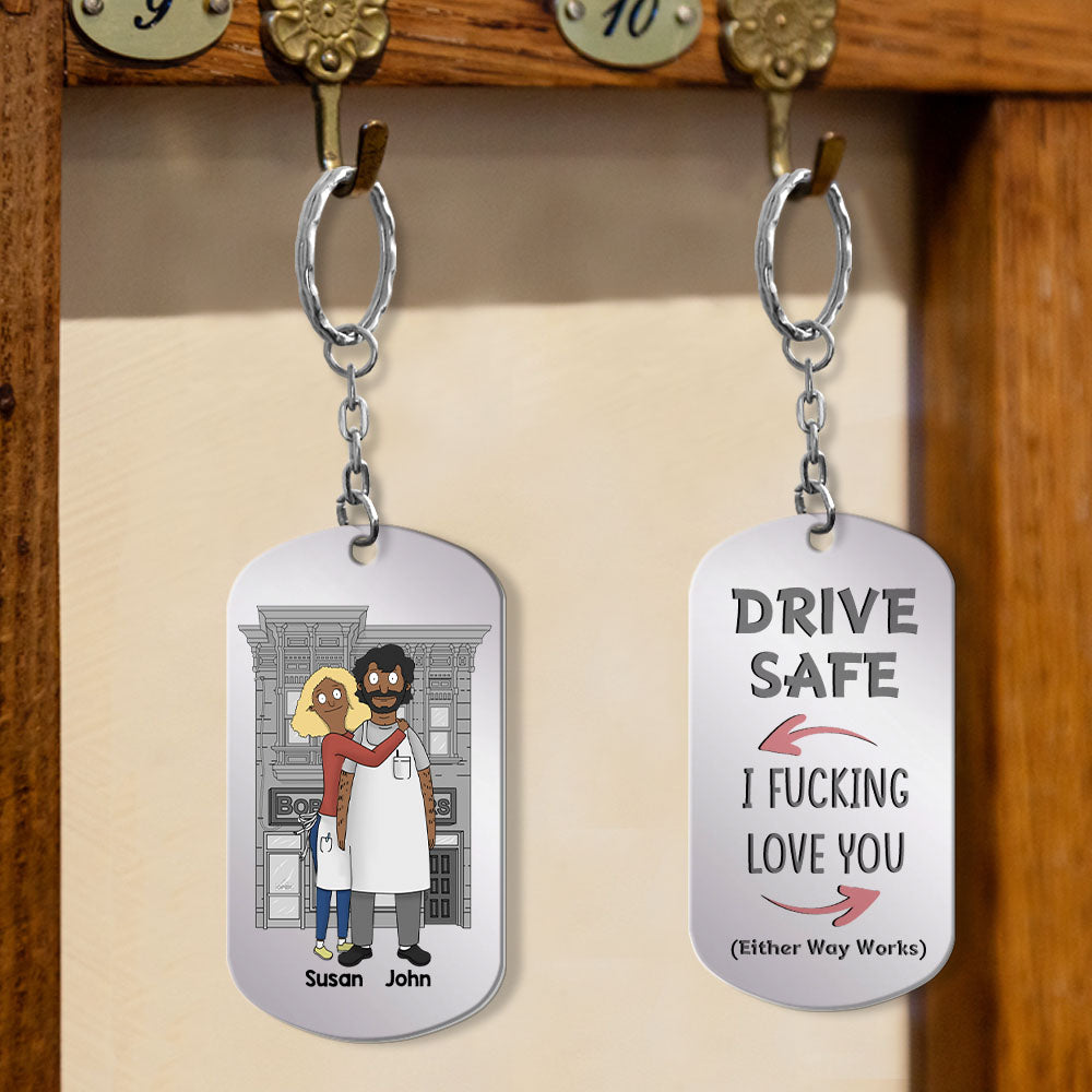 Personalized Gifts For Couple Keychain Drive Safe 02OHMH030125HG-Homacus