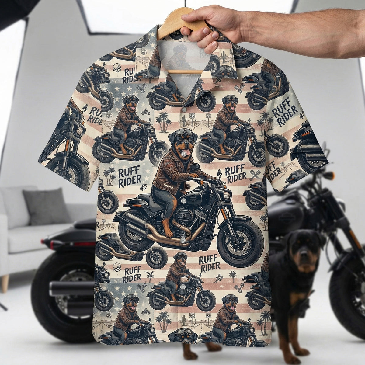 Biker Dog Hawaiian Shirt - Custom Photo Gifts 02QHQN200326-Homacus