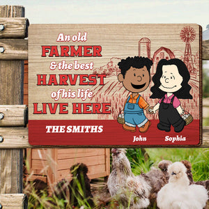 Personalized Gifts For Farmer Couple Wood Sign, Walking Hand In Hand On The Farm 01QHMH130125HG-Homacus