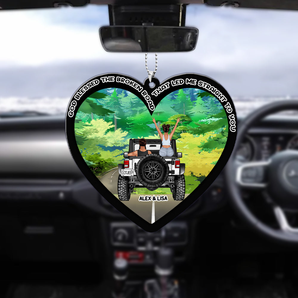 Personalized Gifts For Couple Car Ornament 05TOMH110624TM-Homacus