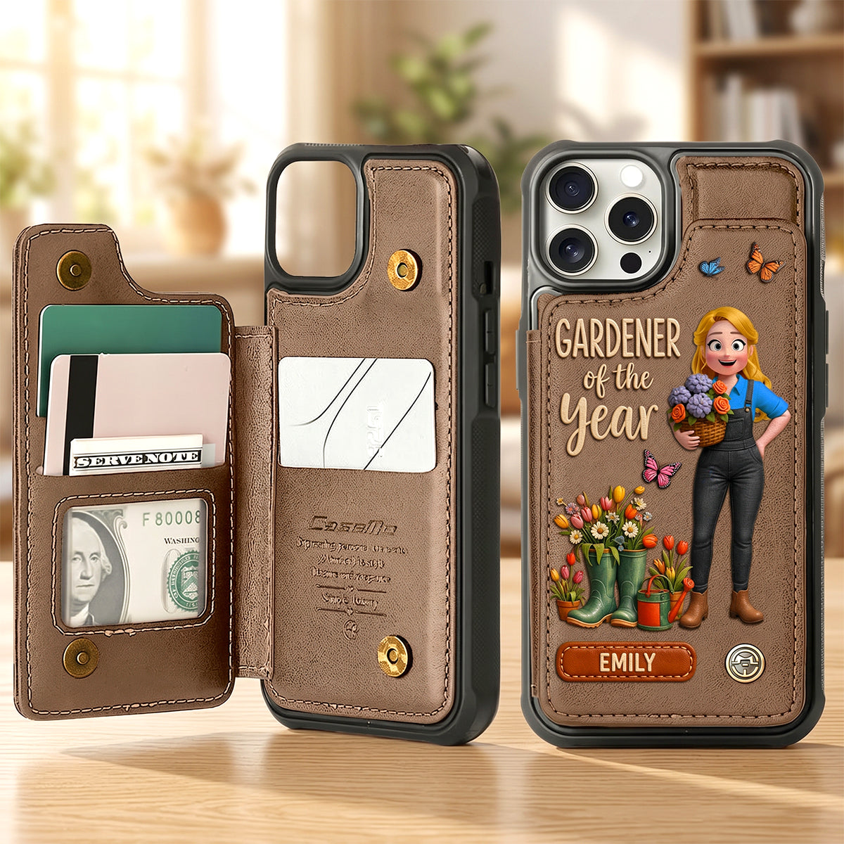 Garden Girl Leather Flip Wallet Phone Case - Personalized Gifts For Garden Lovers 01natn020626-Homacus