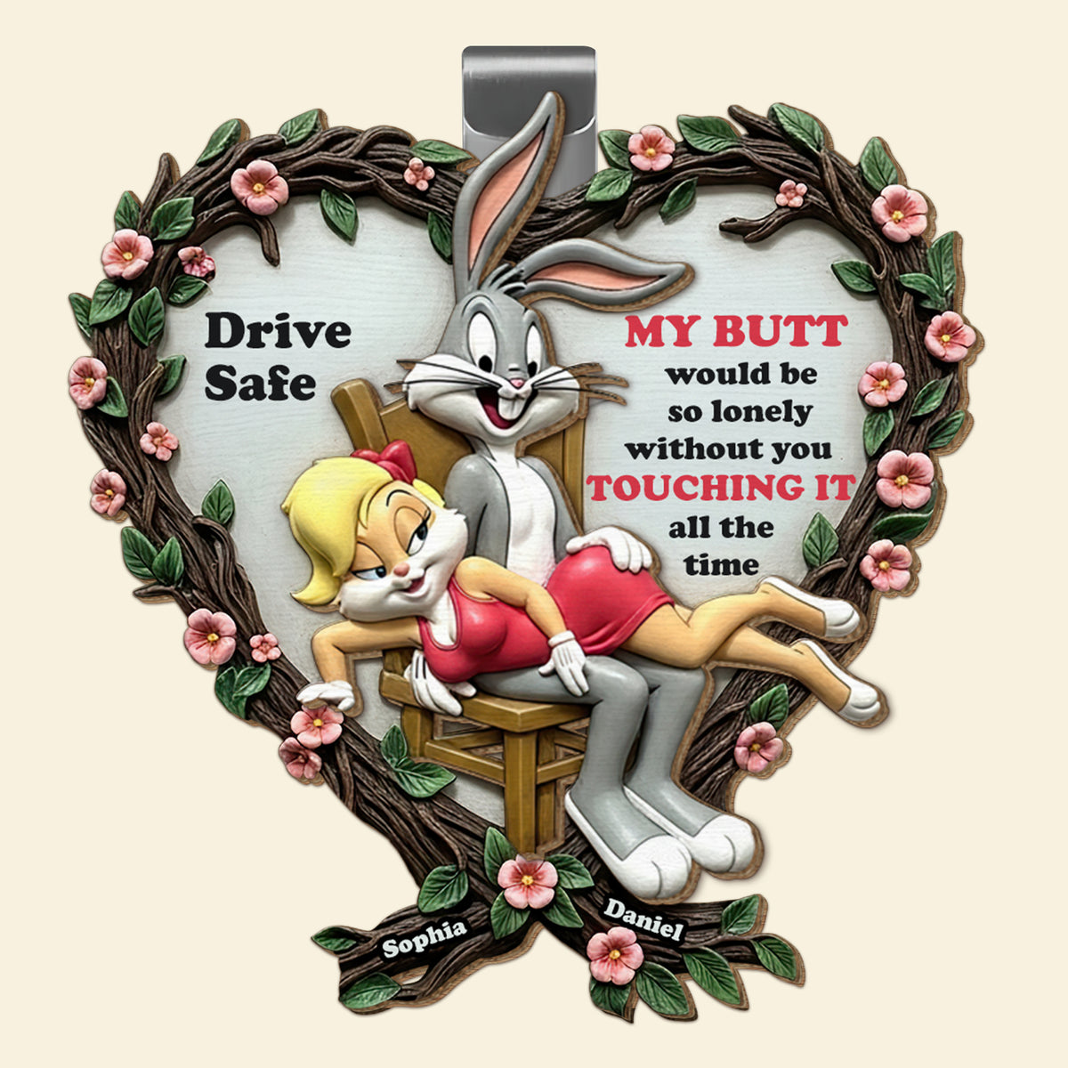 Naughty Rabbit Couple Car Visor Clip Personalized Gifts For Couple 03qhdt290525-Homacus