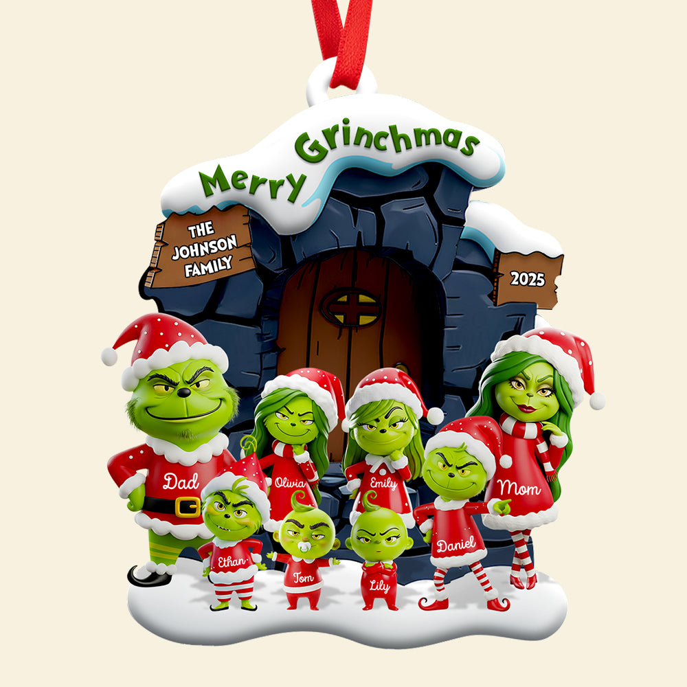 Green Family Christmas Ornament Personalized Gifts For Famiy 01DTDT220925-Homacus
