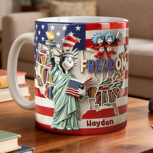Patriotic Reading Coffee Mug - Personalized Gift For Reading Lovers 01PALU090226-Homacus