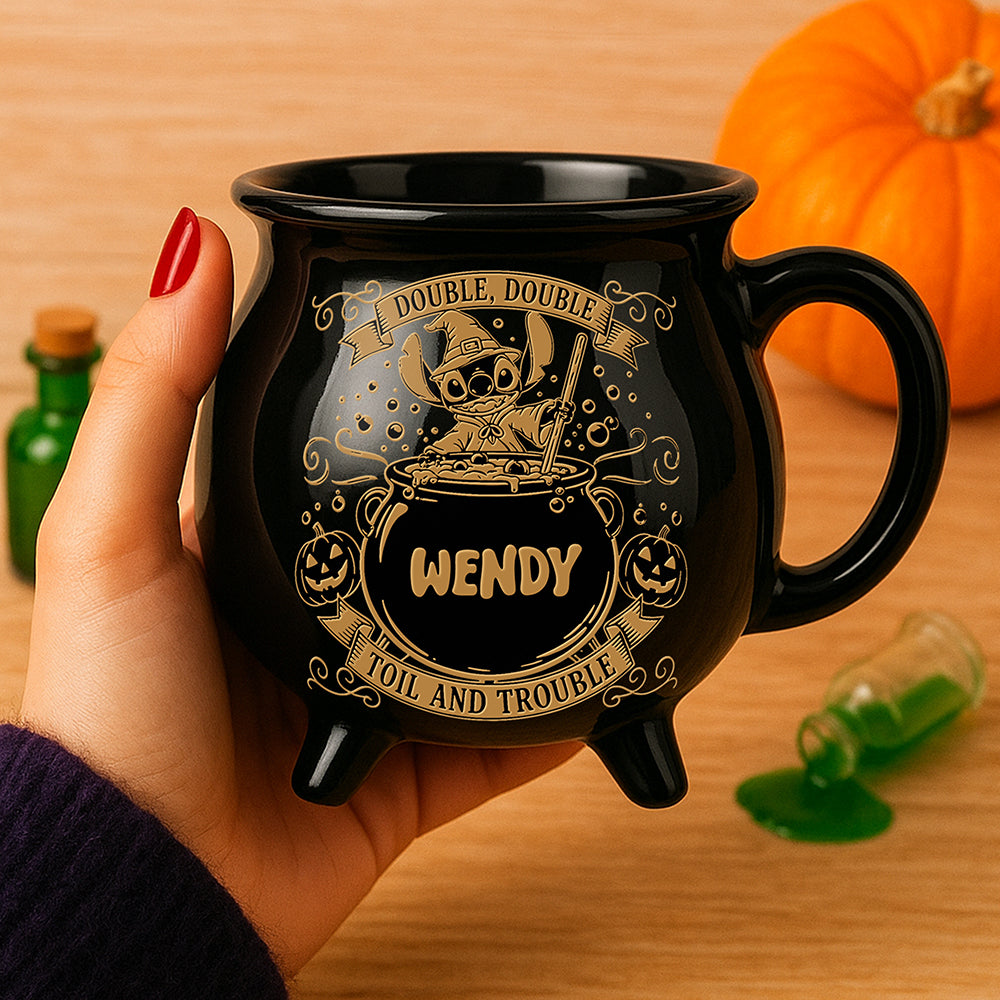 Cute Trouble Witch Cauldron Mug - Personalized Gifts For Witch Lovers 02tota210825-Homacus