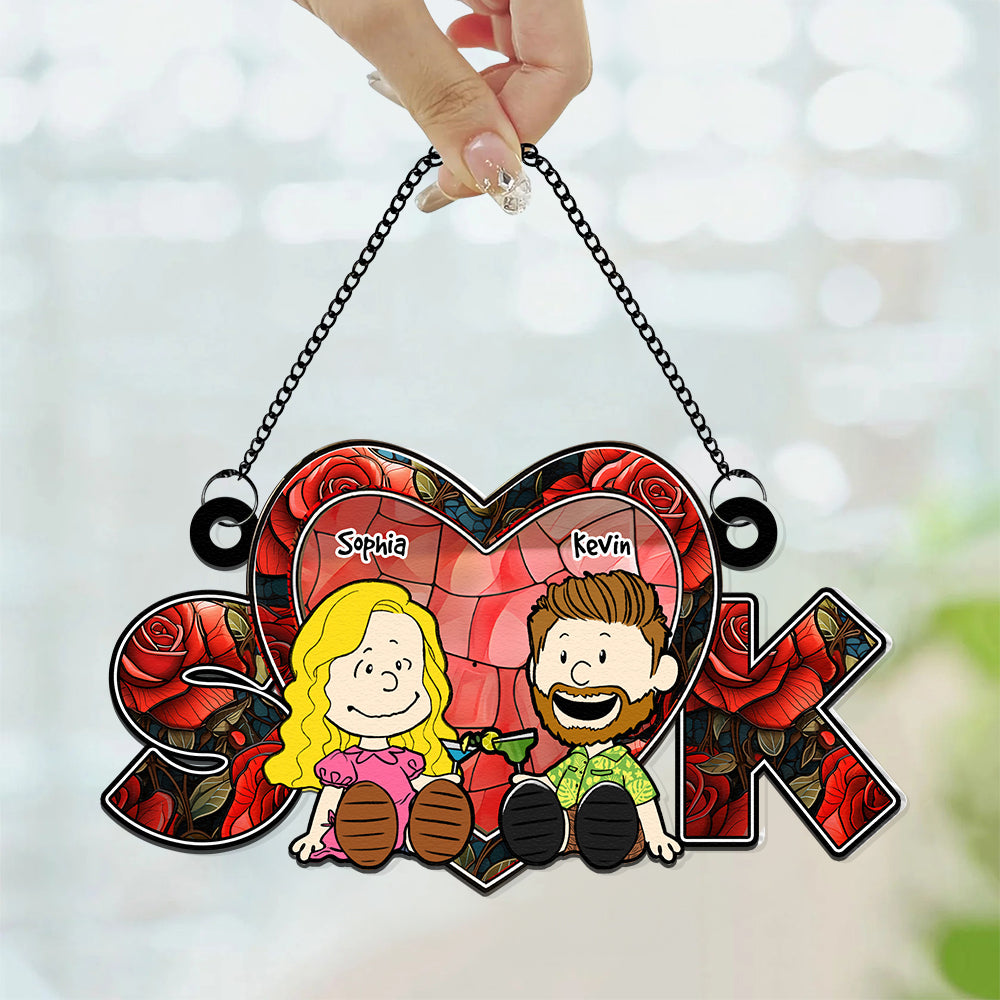Personalized Gifts For Couple Suncatcher Ornament 03KADT090125PA-Homacus