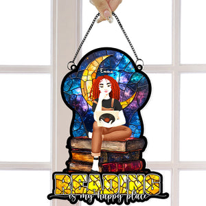 Personalized Gifts For Book Lovers Acrylic Suncatcher Reading Happiness 03XQLU041224PA-Homacus