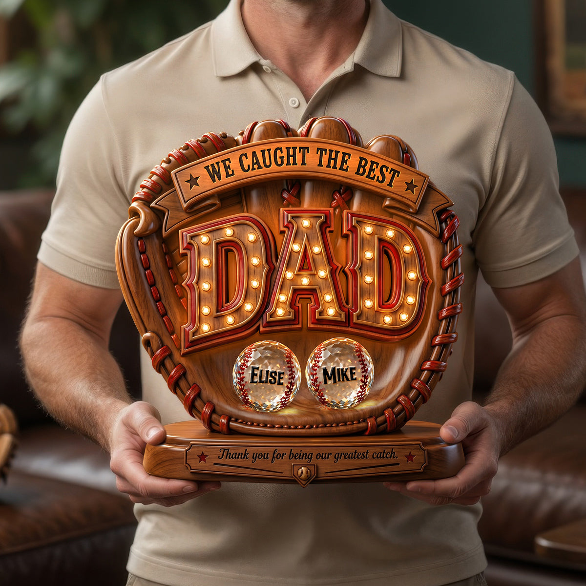 Proud Baseball Dad Acrylic Plaque - Personalized Gifts For Dads 011PADH250426-Homacus