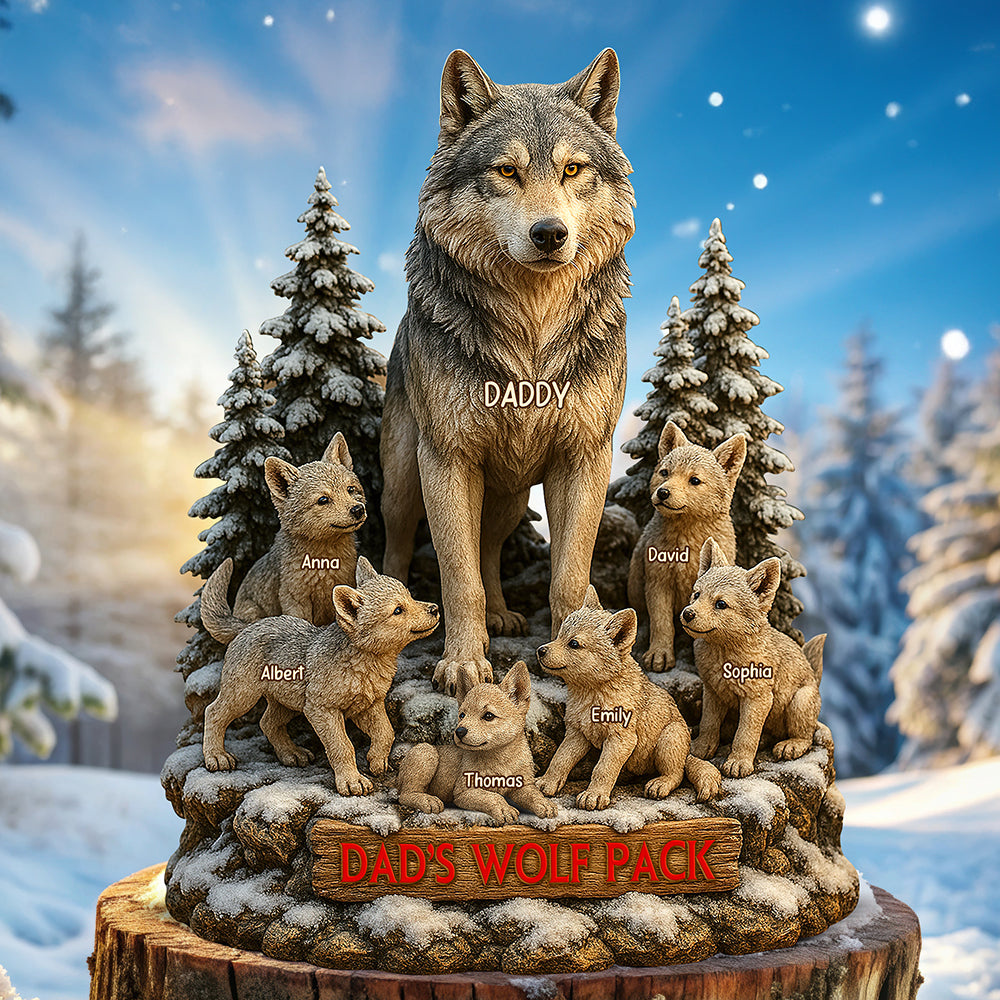 Dad's Wolf Pack Acrylic Plaque Personalized Xmas Gifts For Dad 02XQQN030525-Homacus