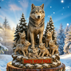 Dad's Wolf Pack Acrylic Plaque Personalized Gifts For Dad 02XQQN030525-Homacus