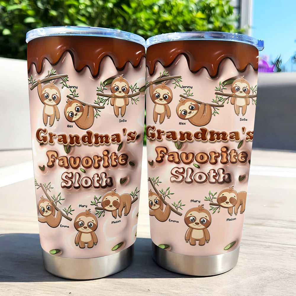 Personalized Gifts For Grandma Tumbler 02xqmh080225 Grandma's Favorite Sloths-Homacus