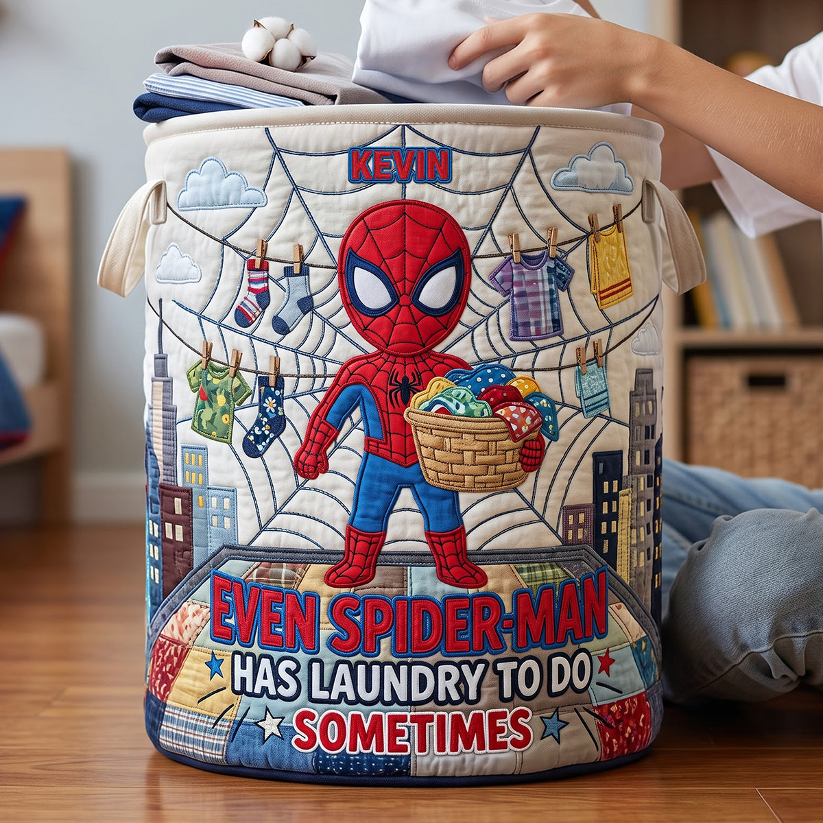 Funny Quilted Laundry Basket - Personalized Gifts For Kids 01HUTA040826-Homacus