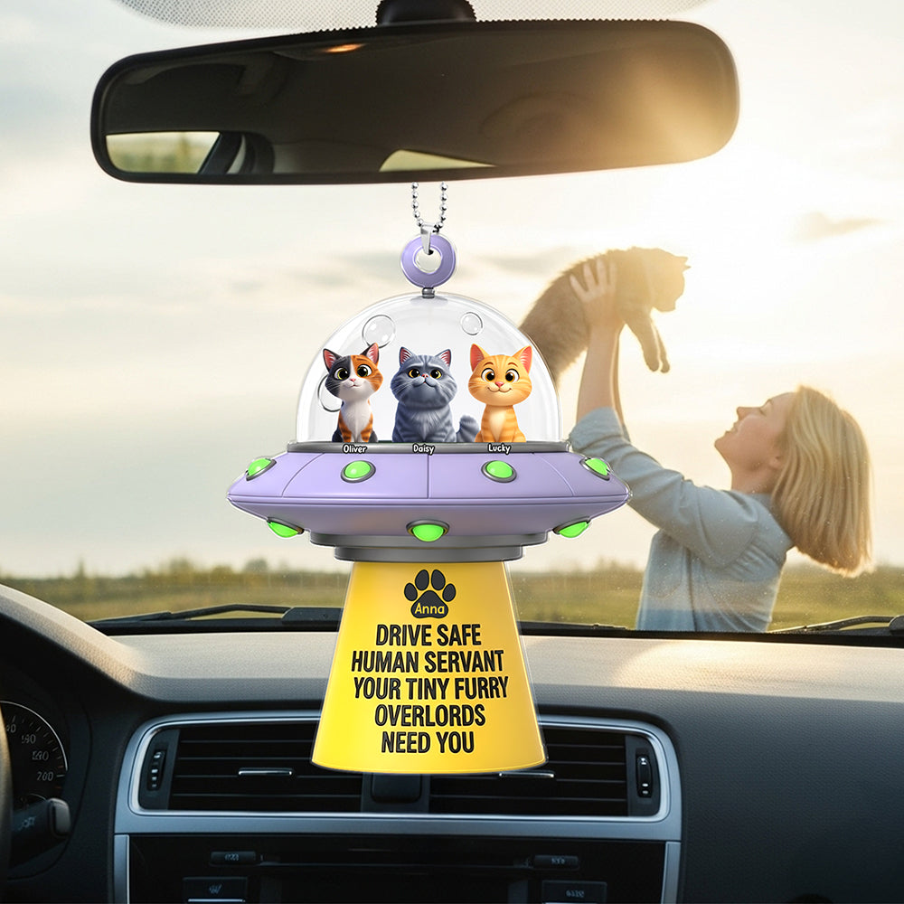 UFO Furry Overlords Car Ornament - Personalized Christmas Gifts For Cat Lovers 06tgqn280725-Homacus