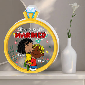 Personalized Gifts For Couples Shaped Acrylic Plaque Married Ring 01XQLU070125HG-Homacus