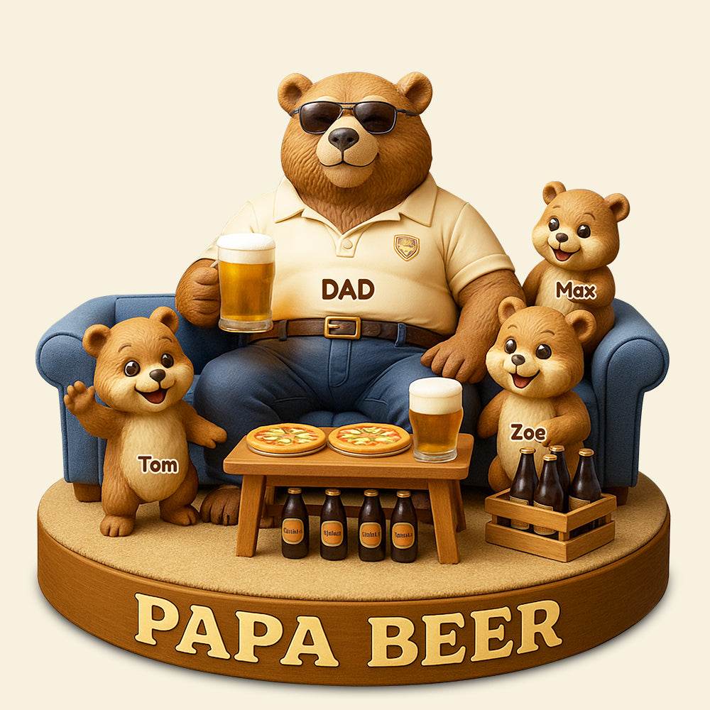 Bear Dad Bod Acrylic Plaque Personalized Gifts For Dad 03TODT010524-Homacus