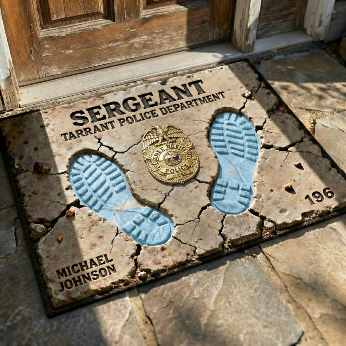 Proud To Serve Police Doormat - Personalized Gift For Police 03TGLU110226-Homacus