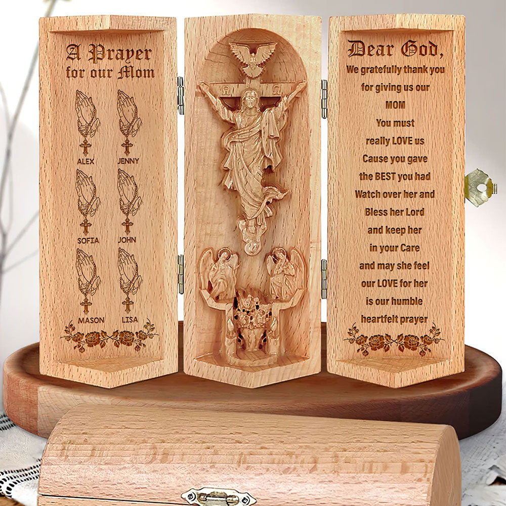 Personalized Gifts For Mom Openable Wooden Cylinder Sculpture 01TOMH040225-Homacus