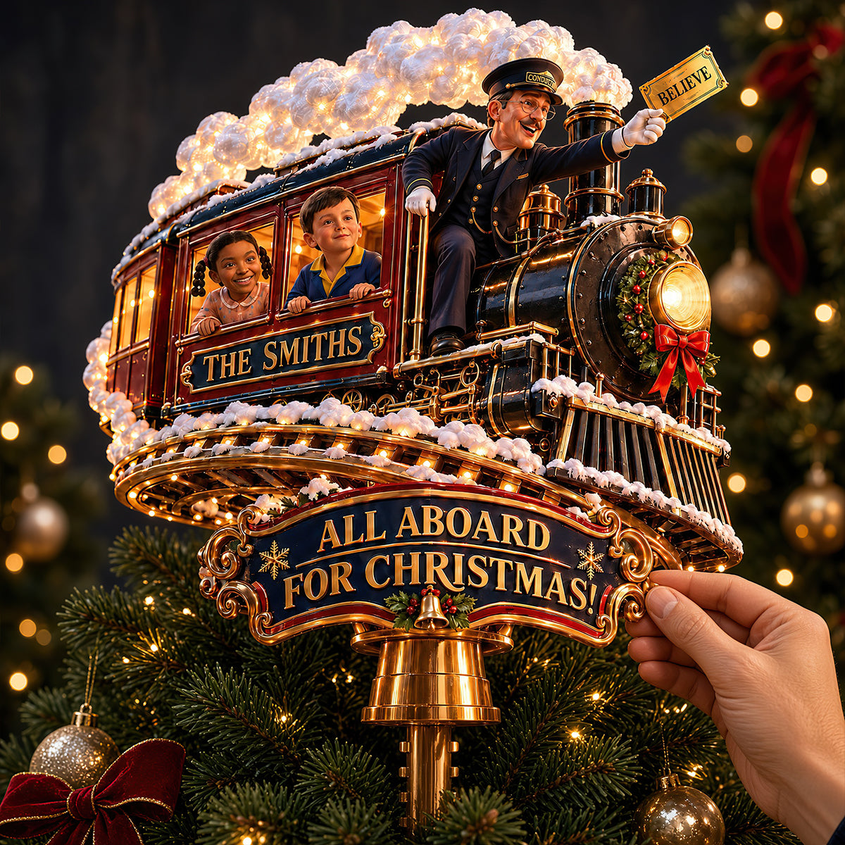 The Train Acrylic Christmas Tree Topper - Personalized Gifts For Christmas 07hadt261026-Homacus