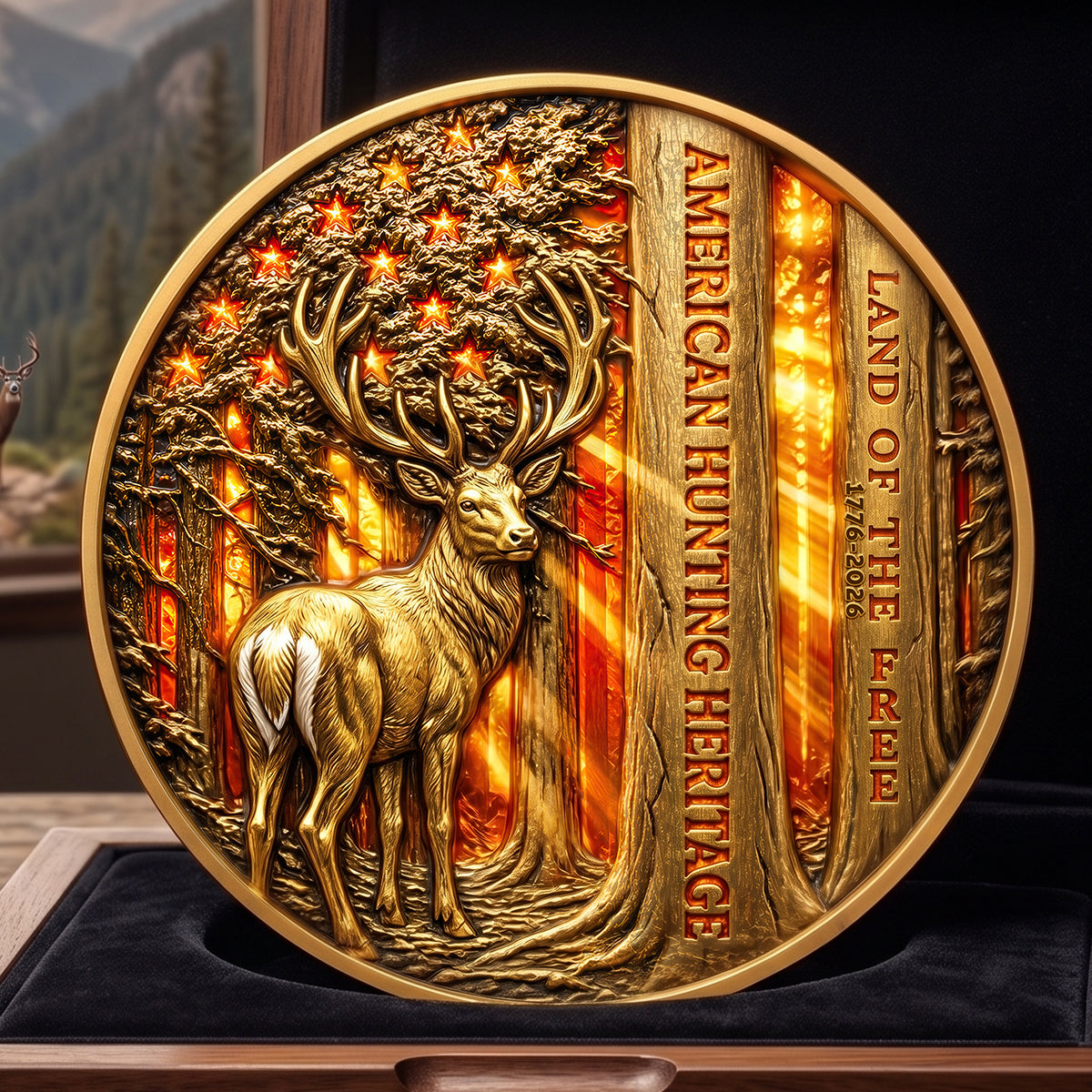 Free Deer In American Forest Coin, Personalized Gifts For Deer Hunter 02qhdt260526-Homacus