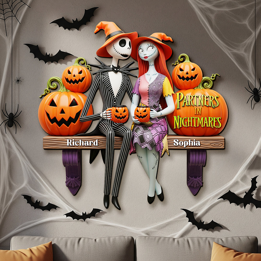Spooky Couple Wood Sign - Personalized Halloween Gifts For Couple 01ohqn080825-Homacus