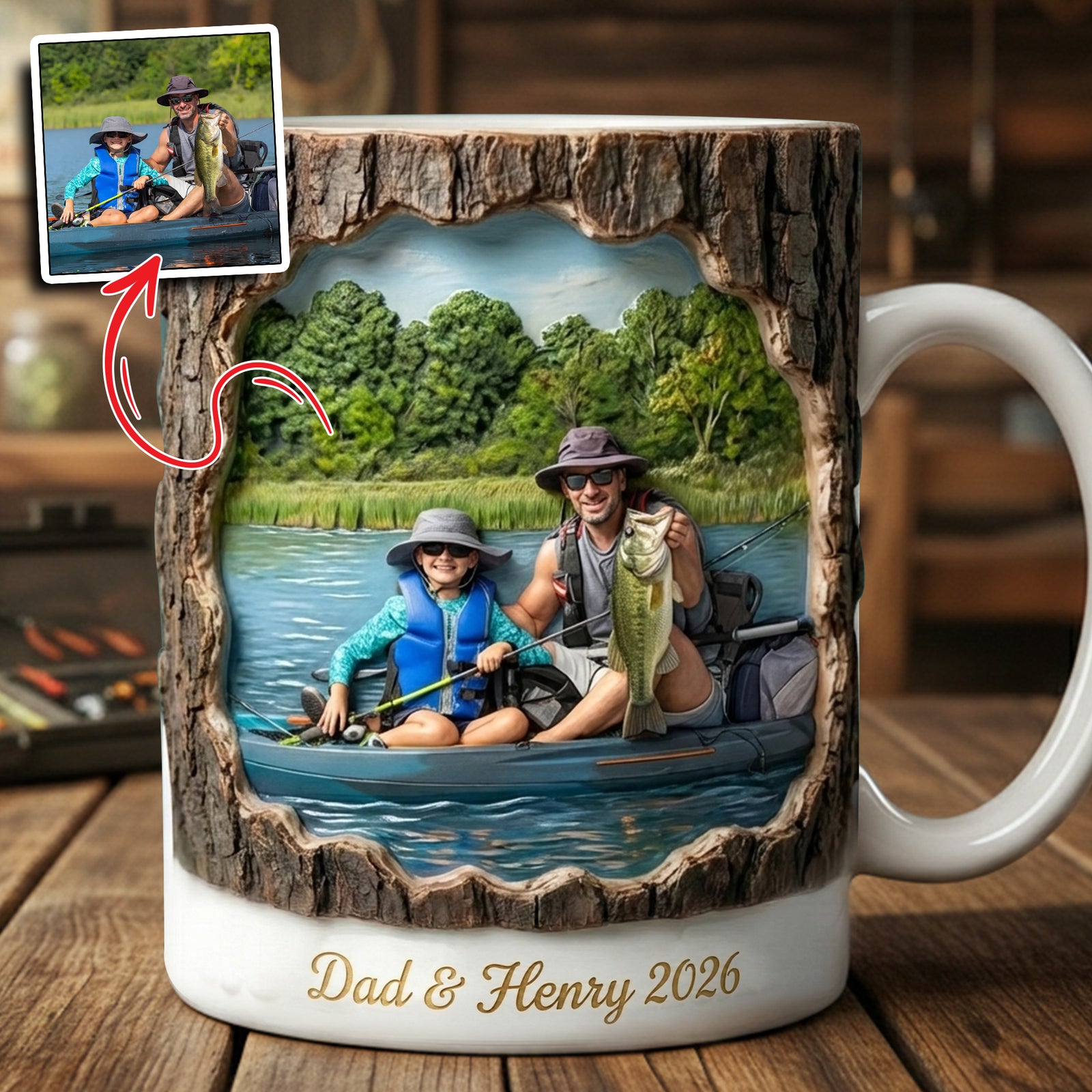 Fishing Coffee Mug Custom Photo Gifts For Fishing Lovers 03HULU311225-Homacus