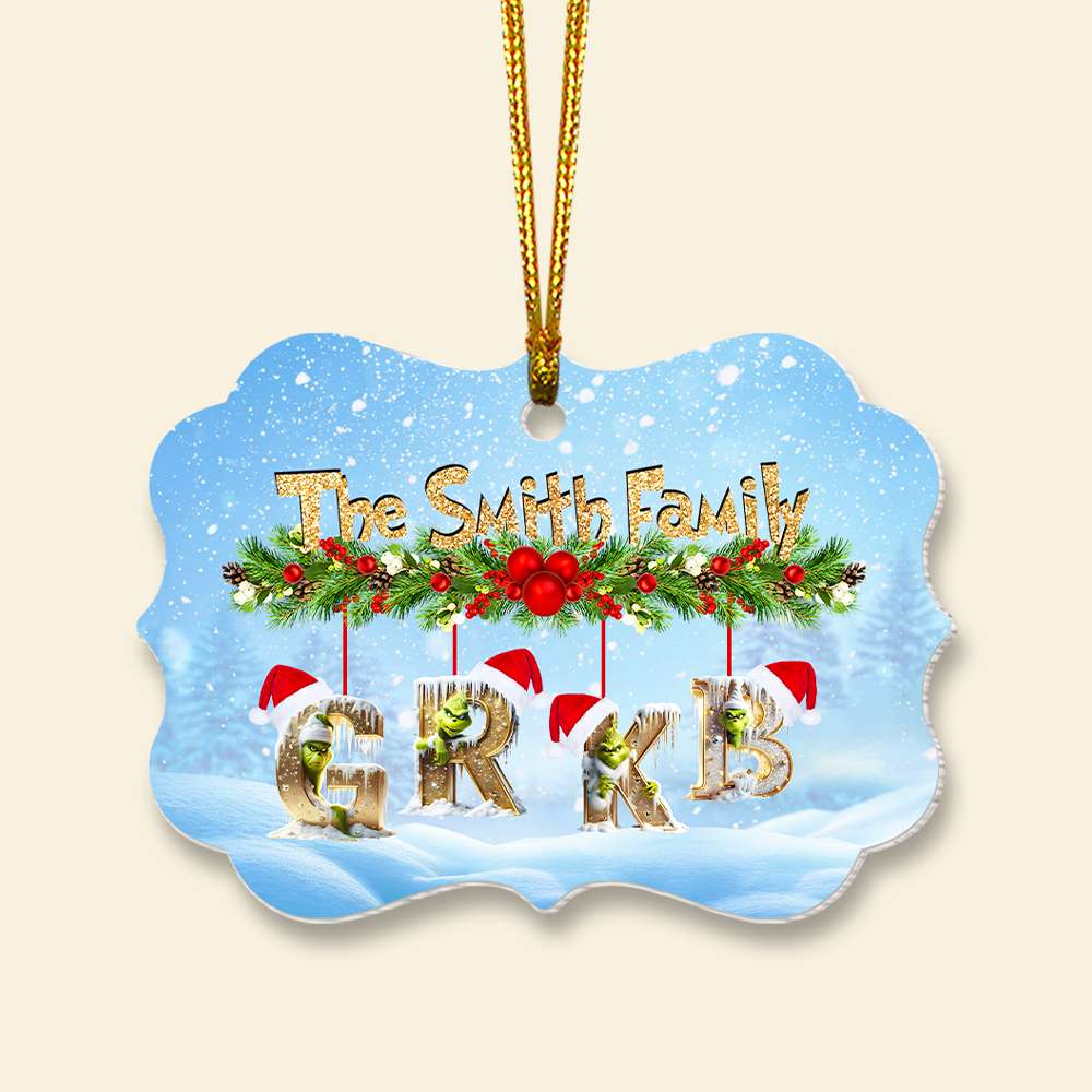 Personalized Christmas Gift For Family Alphabet Ornament 03OHMH301024-Homacus